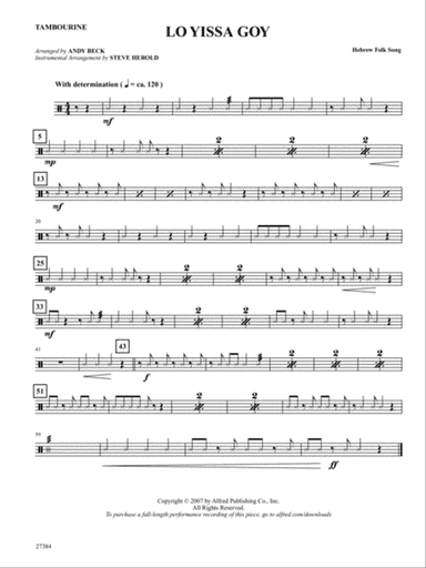 Lo Yissa Goy: 1st Percussion