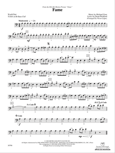 Fame (from the motion picture Fame): (wp) B-flat Tuba B.C.