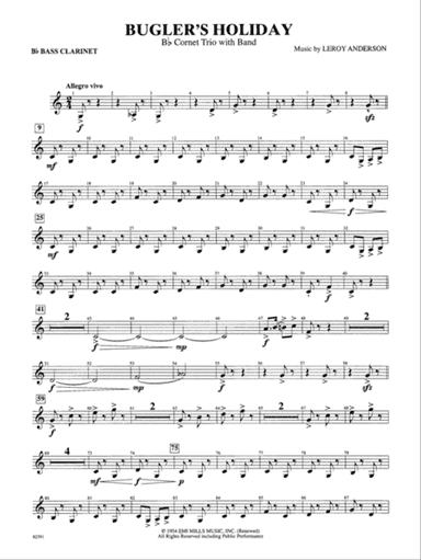 Bugler's Holiday (with Cornet Trio): B-flat Bass Clarinet