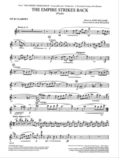 The Empire Strikes Back (Finale): 1st B-flat Clarinet
