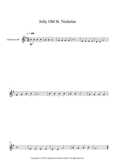 Jolly Old St. Nicholas (Clarinet)