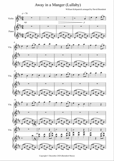 Away in a Manger (Lullaby) for Violin and Piano