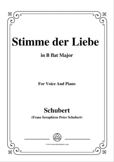 Schubert-Stimme der Liebe,D.418,in B flat Major,for voice and piano
