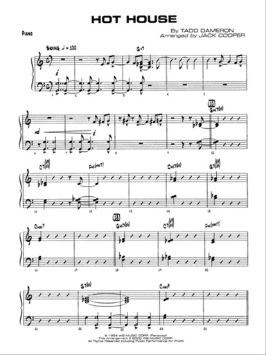 Hot House: Piano Accompaniment