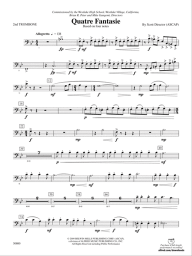 Quatre Fantasie: 2nd Trombone