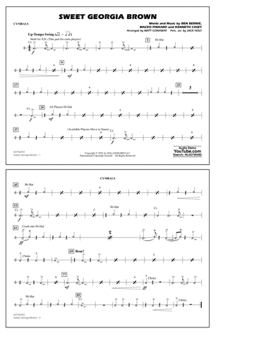 Sweet Georgia Brown (arr. Matt Conaway & Jack Holt) - Cymbals