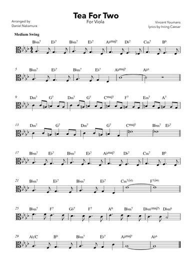 Tea For Two (For Viola with Chords)