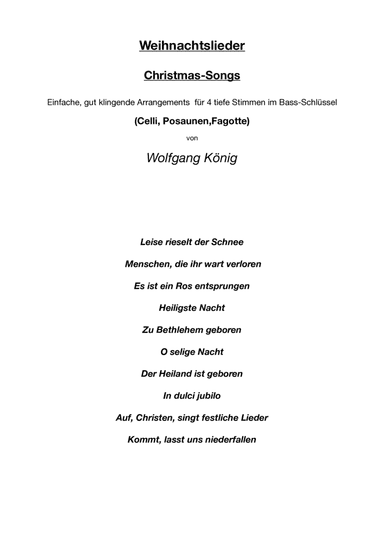 Weihnachtslieder für 4 tiefe Instrumente