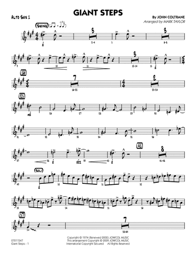 Giant Steps (arr. Mark Taylor) - Alto Sax 1