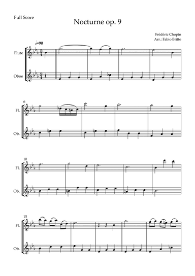 Nocturne Op.9 No. 2 (Frédéric Chopin) for Flute & Oboe Duo
