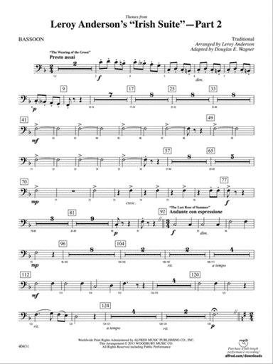 Leroy Anderson's Irish Suite, Part 2 (Themes from): Bassoon