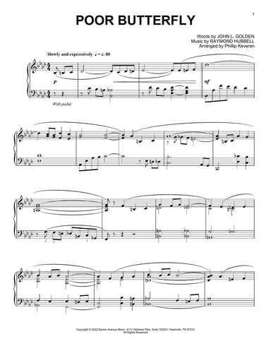 Poor Butterfly (arr. Phillip Keveren)