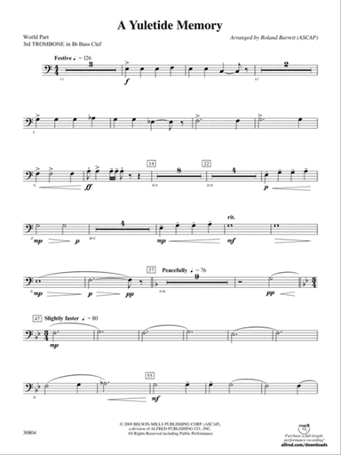 A Yuletide Memory: (wp) 3rd B-flat Trombone B.C.