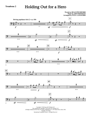 Holding Out for a Hero (from Footloose) (arr. Paul Langford) - Trombone 2