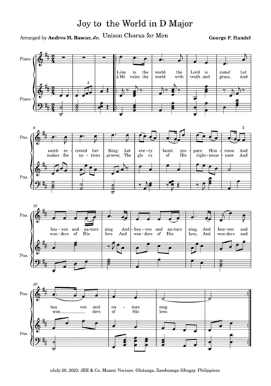 Joy to the World Unison Choir