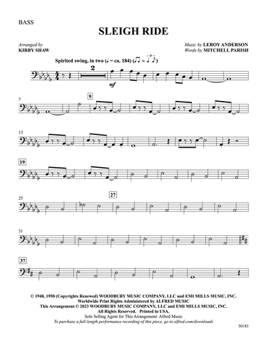 Sleigh Ride: String Bass