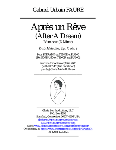 Apres un Reve, D min., p/voc, new English w/ French, Tuscan