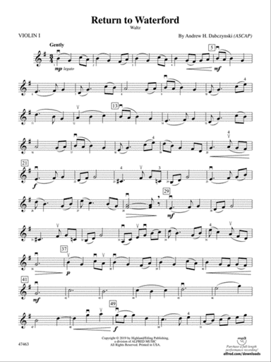 Return to Waterford: 1st Violin