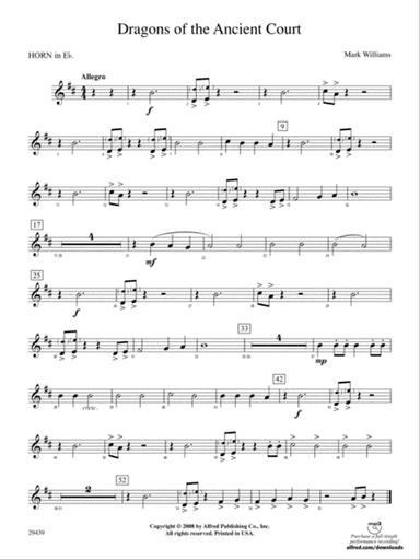 Dragons of the Ancient Court: (wp) 1st Horn in E-flat