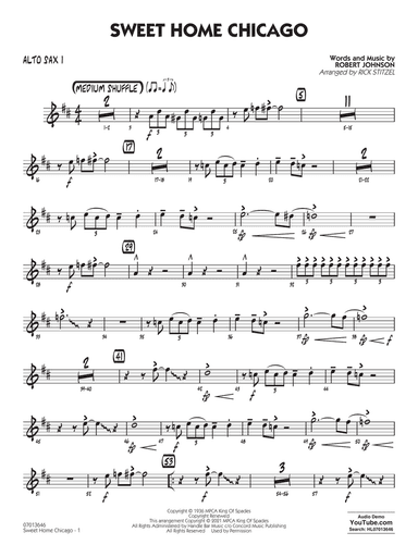 Sweet Home Chicago (arr. Rick Stitzel) - Alto Sax 1