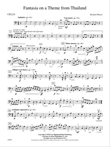 Fantasia on a Theme from Thailand: Cello