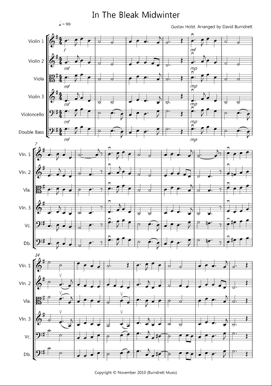 In The Bleak Midwinter for String Orchestra