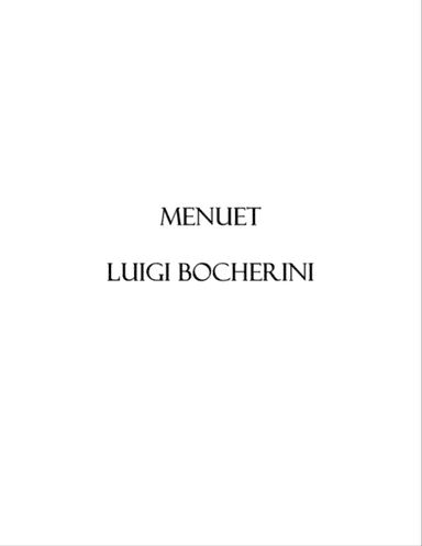 Menuet - Luigi Bocherini - trio