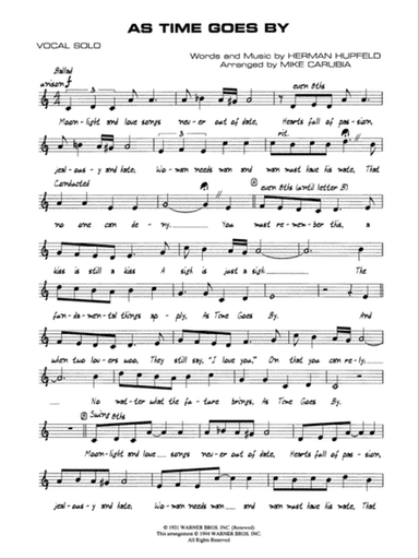 As Time Goes By: Vocal Solo
