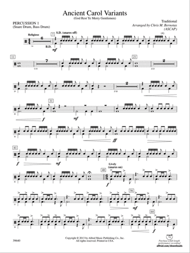 Ancient Carol Variants: 1st Percussion