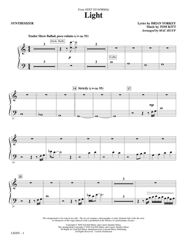 Light (from Next to Normal) (arr. Mac Huff) - Synthesizer