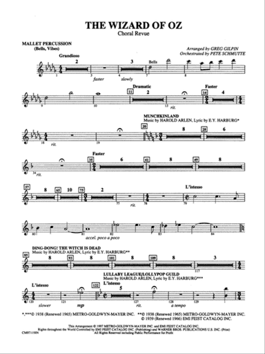 The Wizard of Oz -- Choral Revue: Mallets