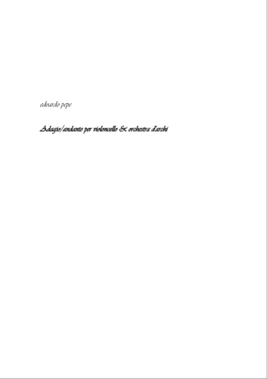 Adagio / Andante for Cello and Strings