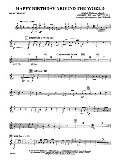 Happy Birthday Around the World: 2nd B-flat Trumpet