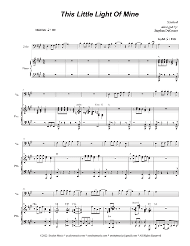 This Little Light Of Mine (Cello solo and Piano)