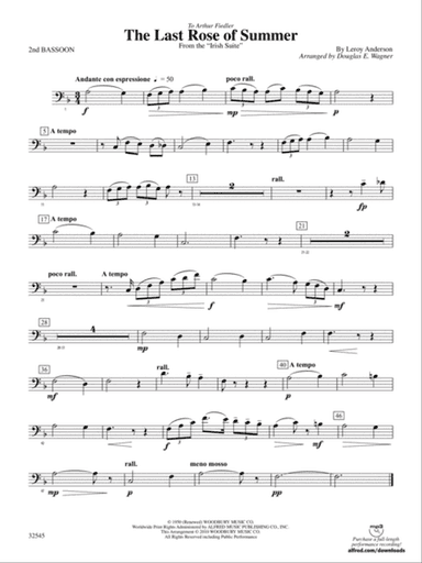 The Last Rose of Summer (from the Irish Suite): 2nd Bassoon