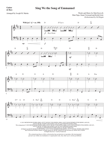 Sing We the Song of Emmanuel (arr. Joseph M. Martin) - Guitar/Bass