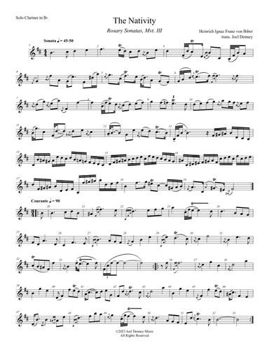 The Nativity - Mvt. III from Rosary Sonatas, trans. for solo clarinet