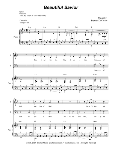 Beautiful Savior (Duet for Tenor and Bass Solo)