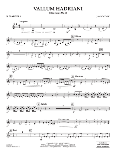 Vallum Hadriani (Hadrian's Wall) - Bb Clarinet 3