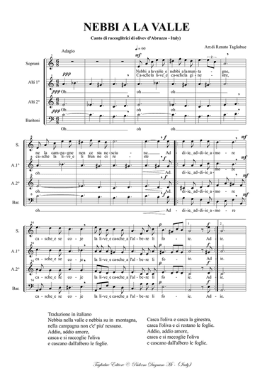 NEBBI A LA VALLE - Popular song from Abruzzo (Italy)