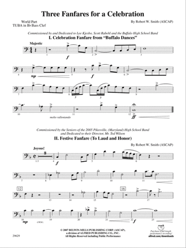 Three Fanfares for a Celebration: (wp) B-flat Tuba B.C.