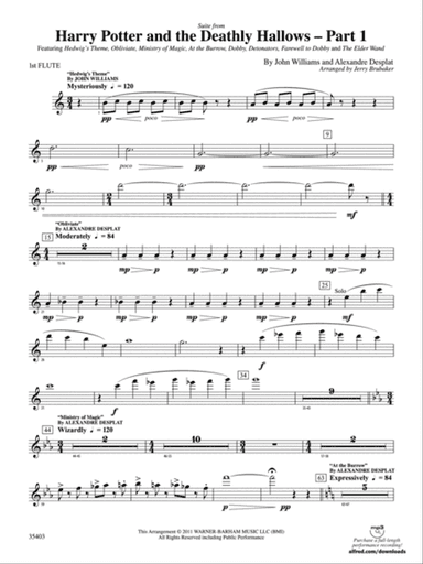 Harry Potter and the Deathly Hallows, Part 1, Suite from: Flute