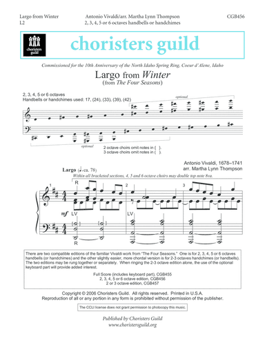 Largo from Winter - 2-6 octave Score