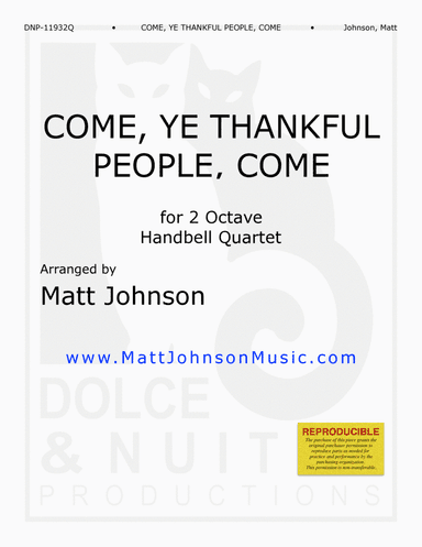 Come, Ye Thankful People, Come ~ Handbell Quartet - REPRODUCIBLE