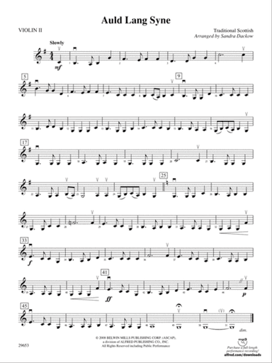 Auld Lang Syne: 2nd Violin