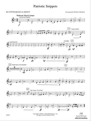 Patriotic Snippets: (wp) B-flat Contrabass Clarinet