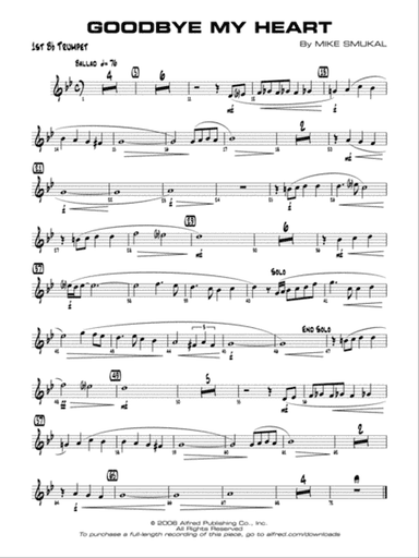 Goodbye My Heart: 1st B-flat Trumpet
