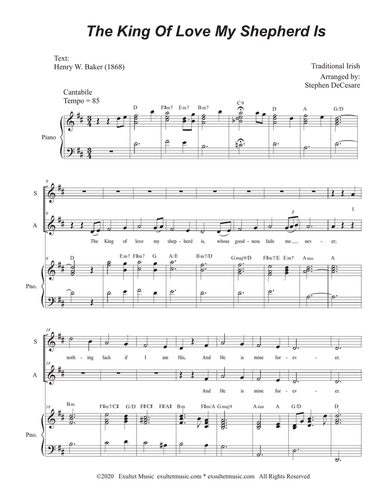 The King Of Love My Shepherd Is (2-part choir - (SA)