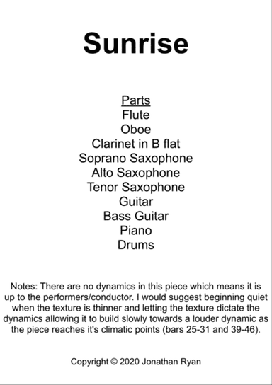 Sunrise (For Flexible/Big Band)