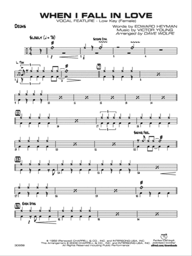When I Fall in Love: Drums